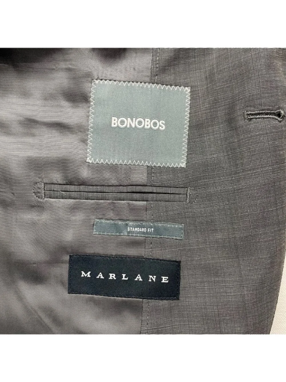 Bonobos Men's Marlane Standard Fit 100% Wool 2-Button Blazer Jacket Gray • 42S_4